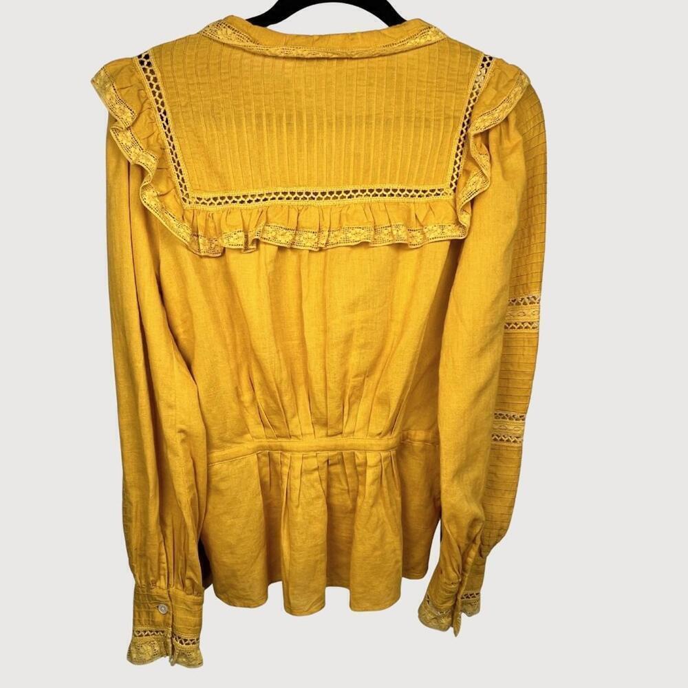 Rare Tuckernuck Sea New York Seraphina Long Sleeve Ruffle Blouse coastal cowgirl - Picture 3 of 8